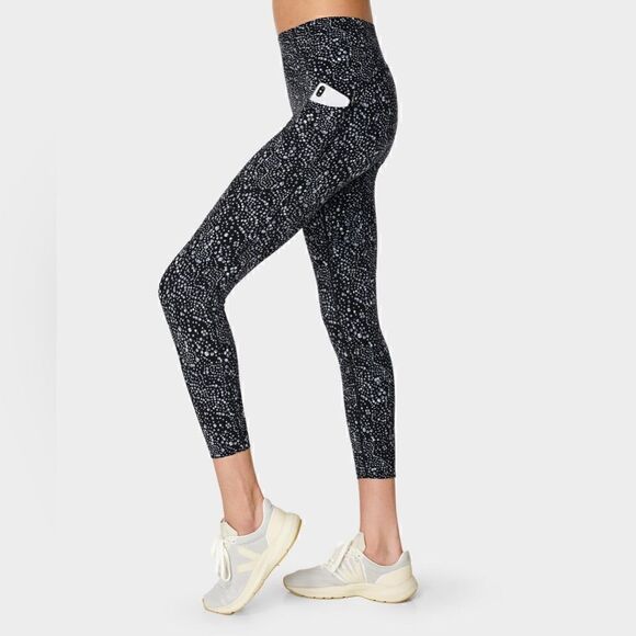 SWEATY BETTY- POWER 7/8 HIGH-WAISTED LEGGINGS - BLUE CELESTIAL DOT PRINT, Small - Picture 9 of 12